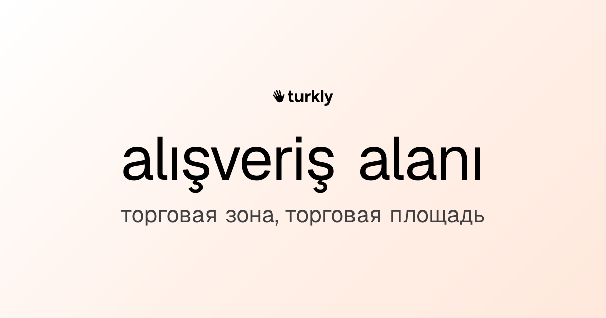 alışveriş alanı — торговая зона, торговая площадь