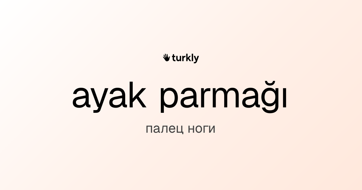ayak parmağı — палец ноги