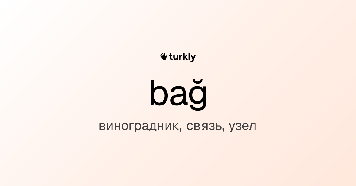 bağ — виноградник, связь, узел