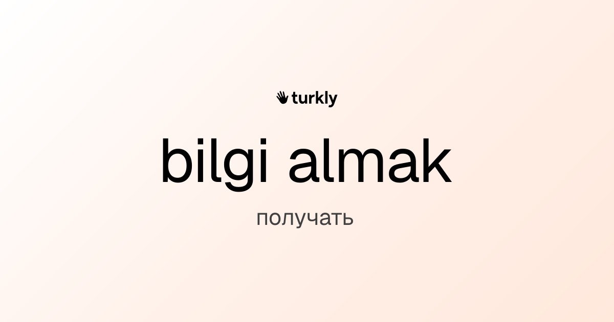 bilgi almak — получать