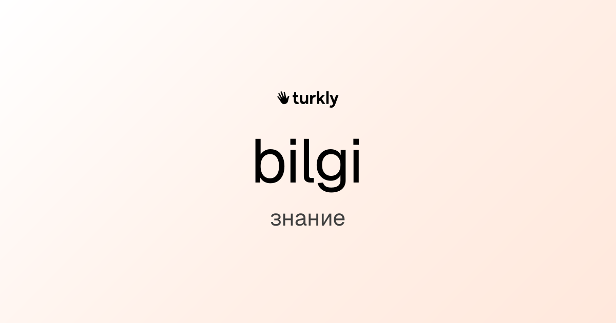 bilgi — знание