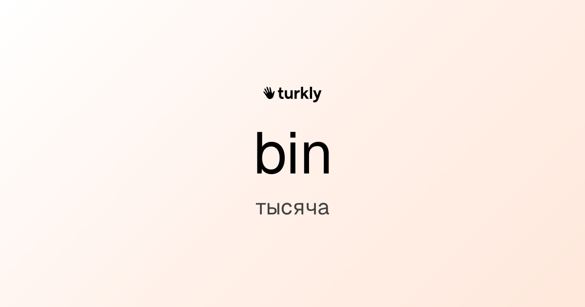 bin — тысяча