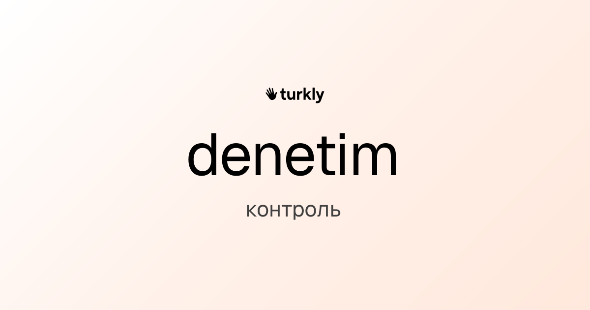 denetim — контроль