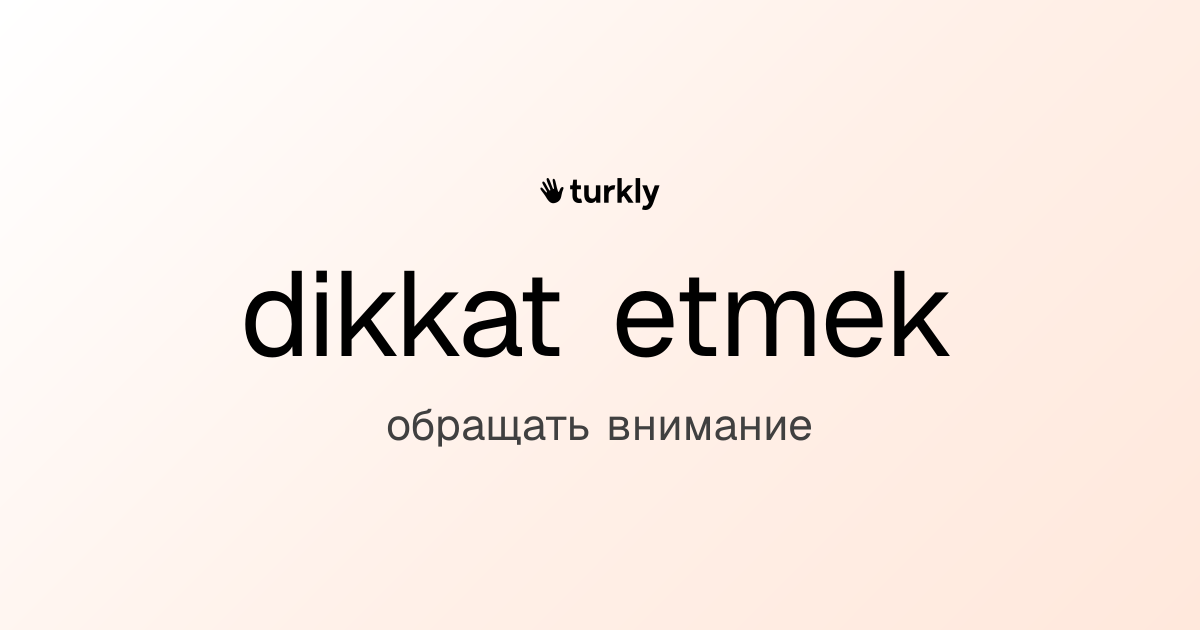 dikkat etmek — обращать внимание