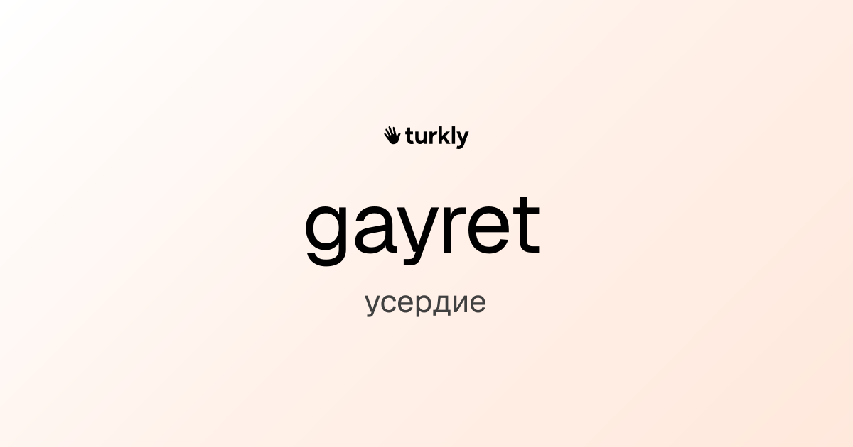 gayret — усердие