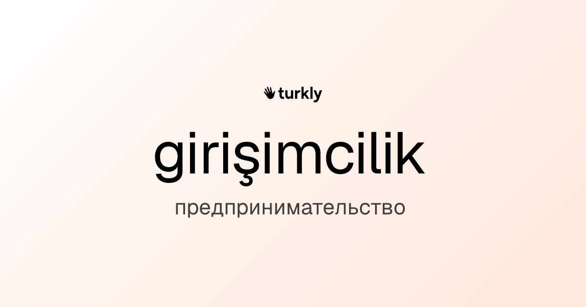 girişimcilik — предпринимательство