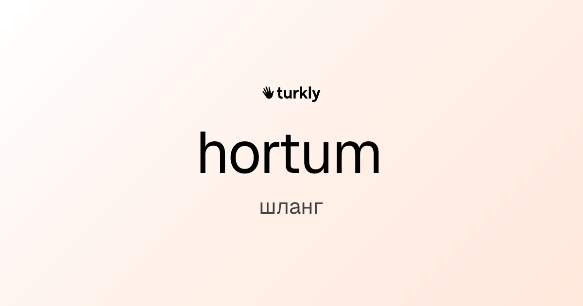 hortum — шланг