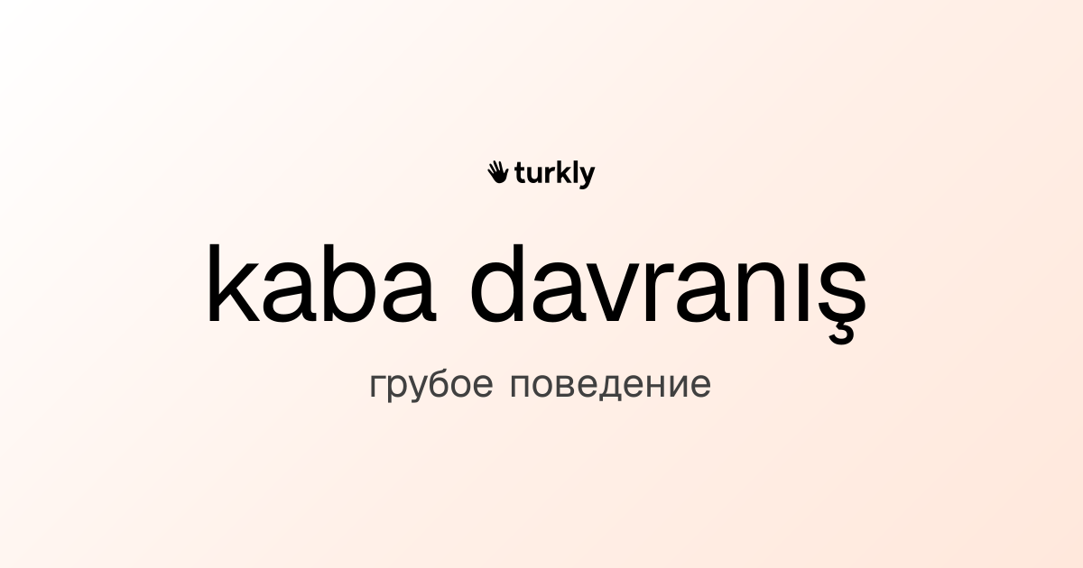 kaba davranış — грубое поведение
