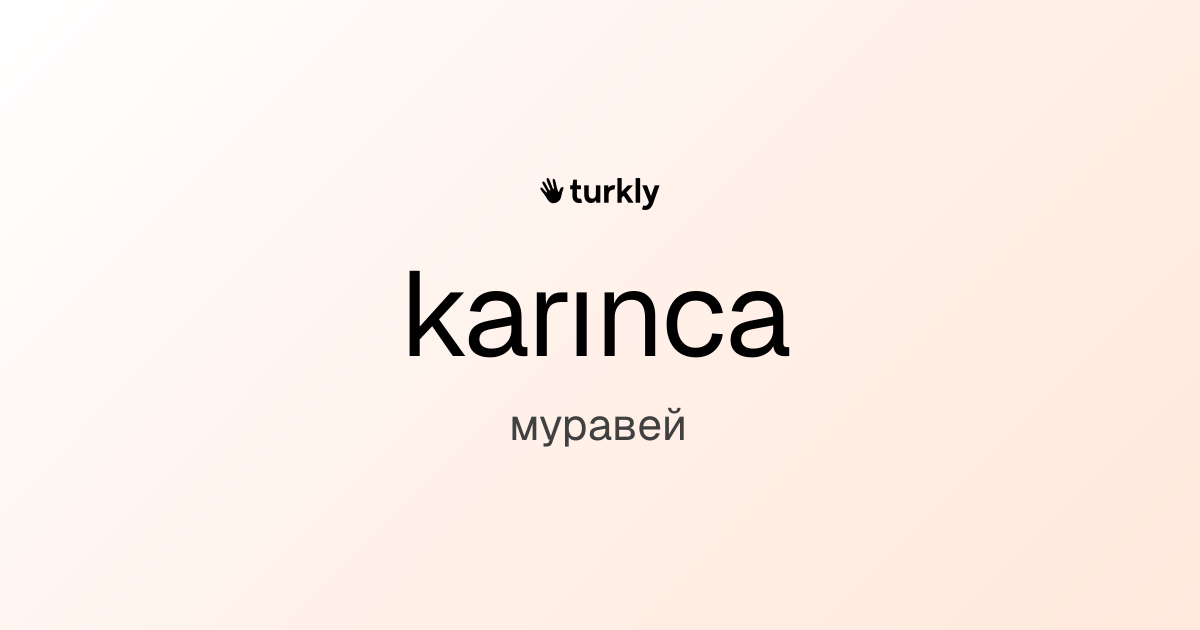 karınca — муравей
