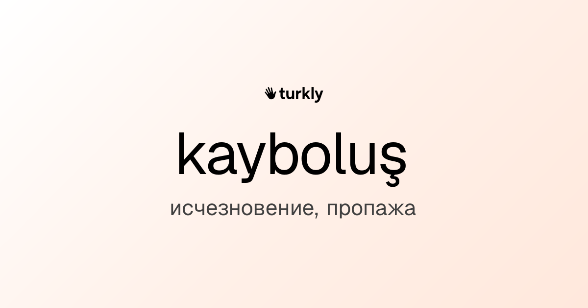 kayboluş — исчезновение, пропажа