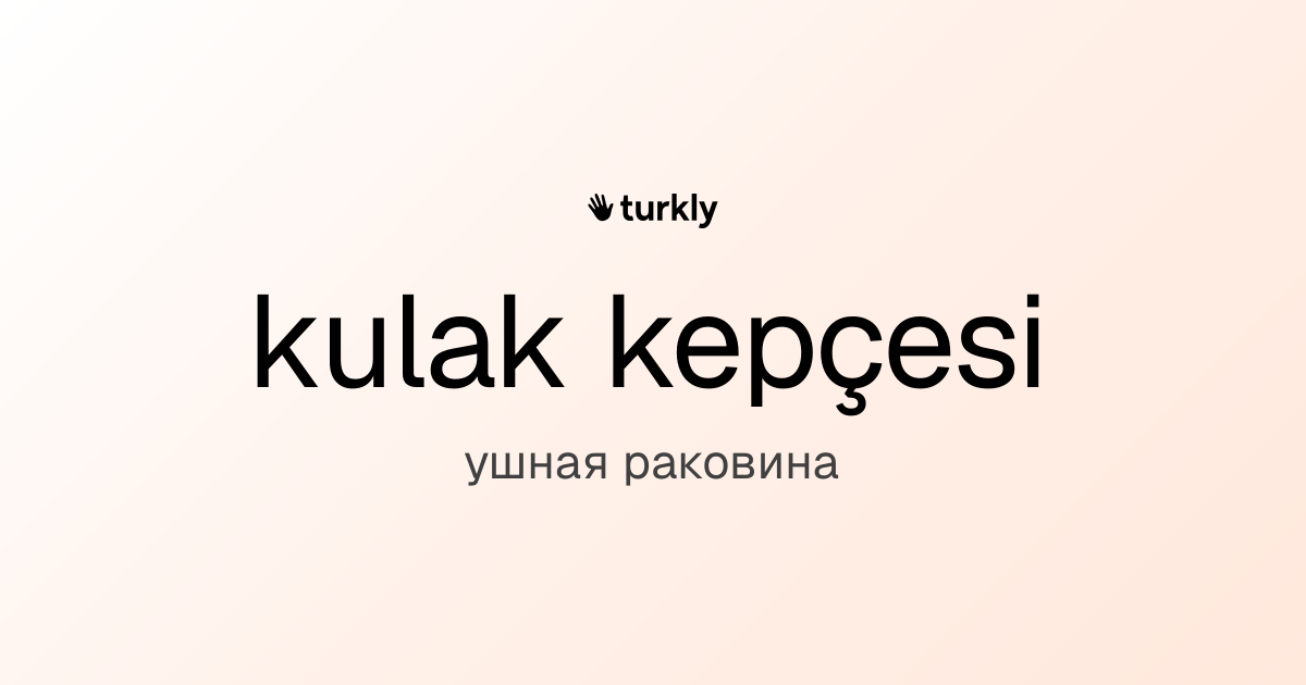 kulak kepçesi — ушная раковина