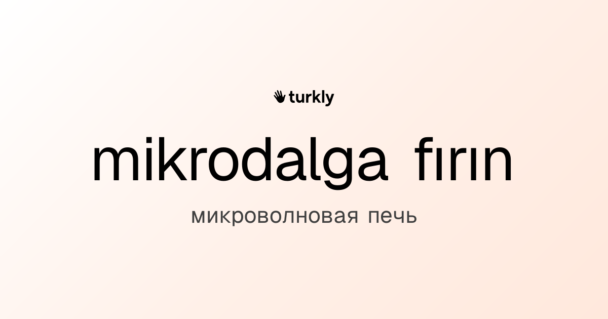 mikrodalga fırın — микроволновая печь