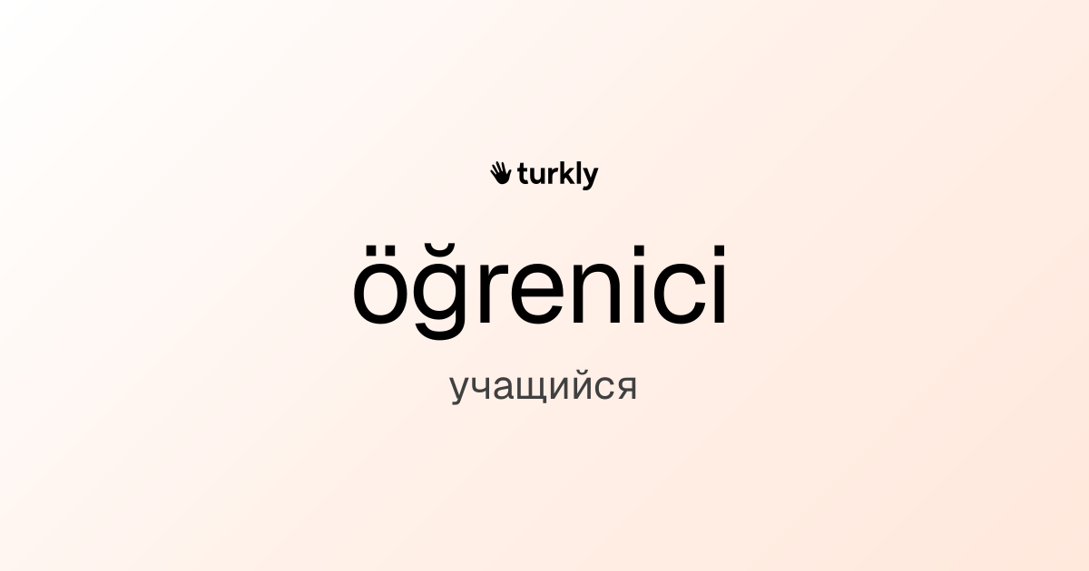 öğrenici — учащийся