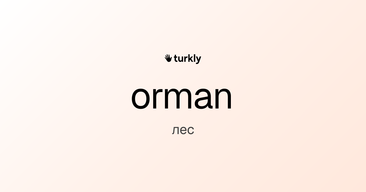 orman — лес