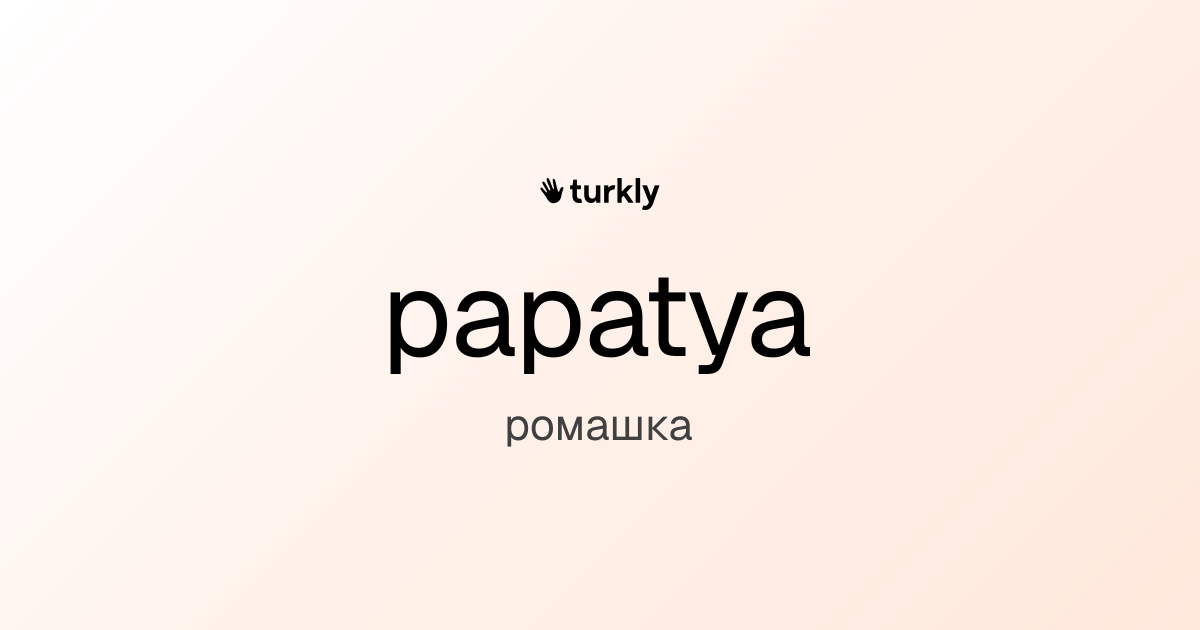 papatya — ромашка