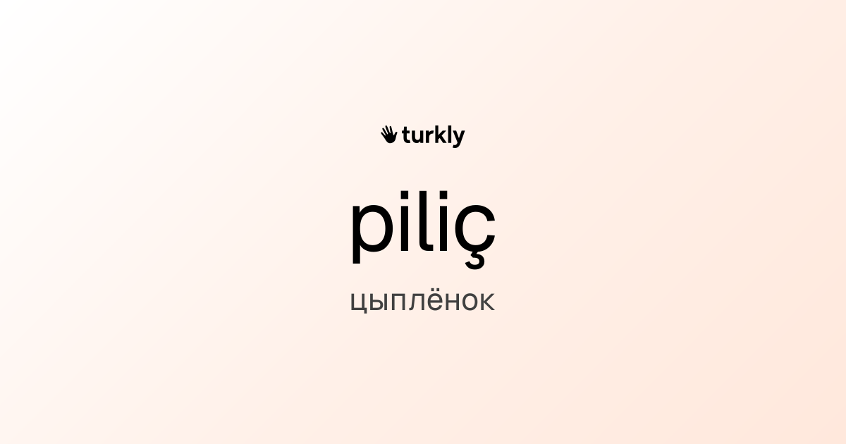 piliç — цыплёнок
