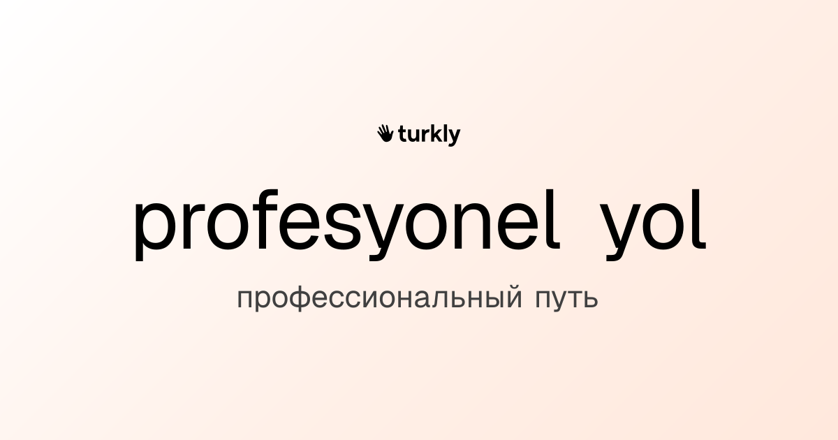 profesyonel yol — профессиональный путь