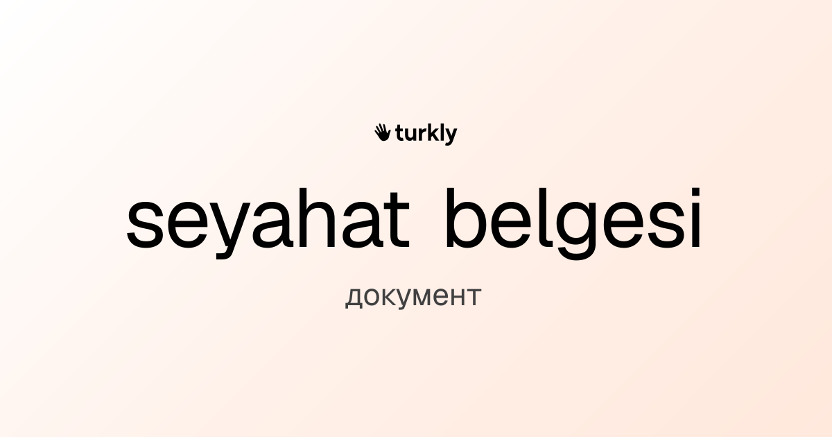 seyahat belgesi — документ