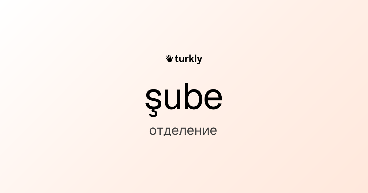 şube — отделение