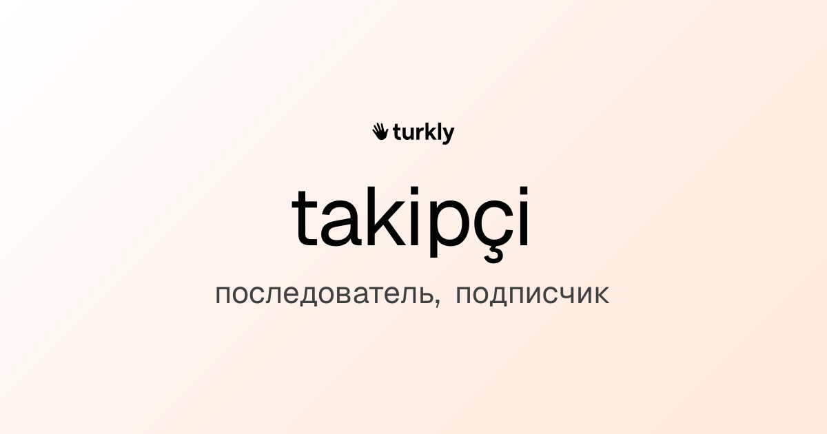 takipçi — последователь, подписчик