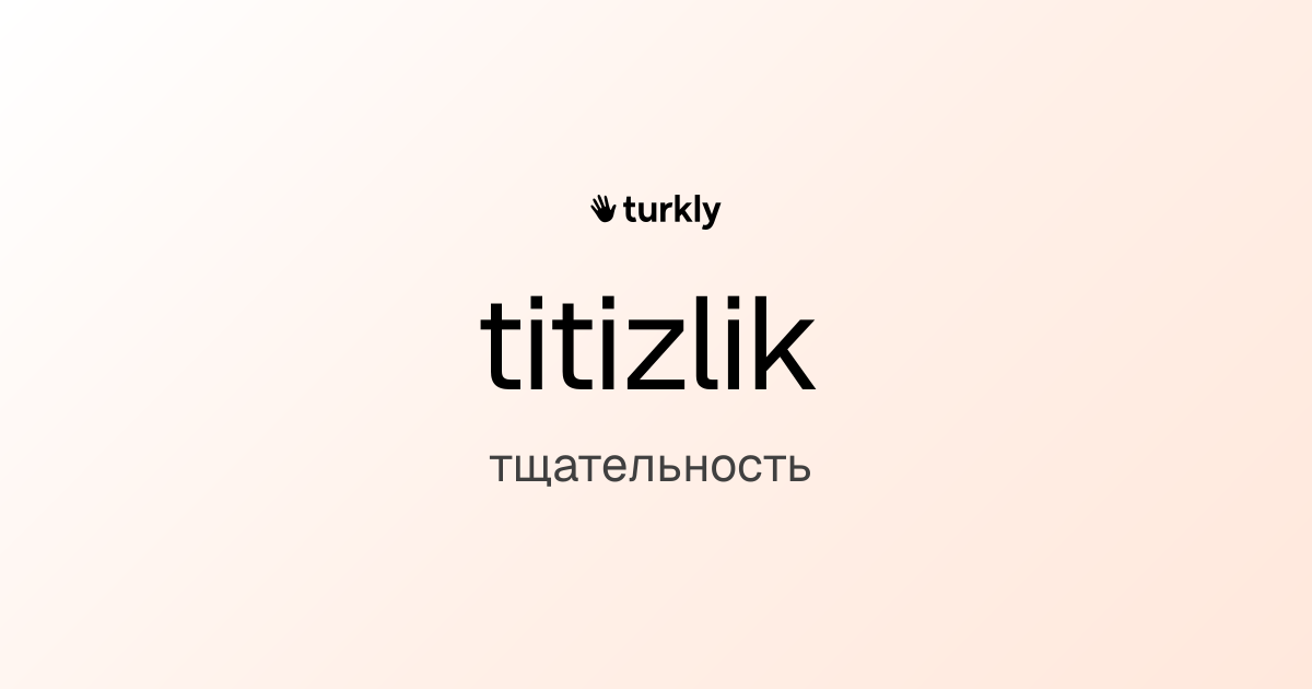 titizlik — тщательность