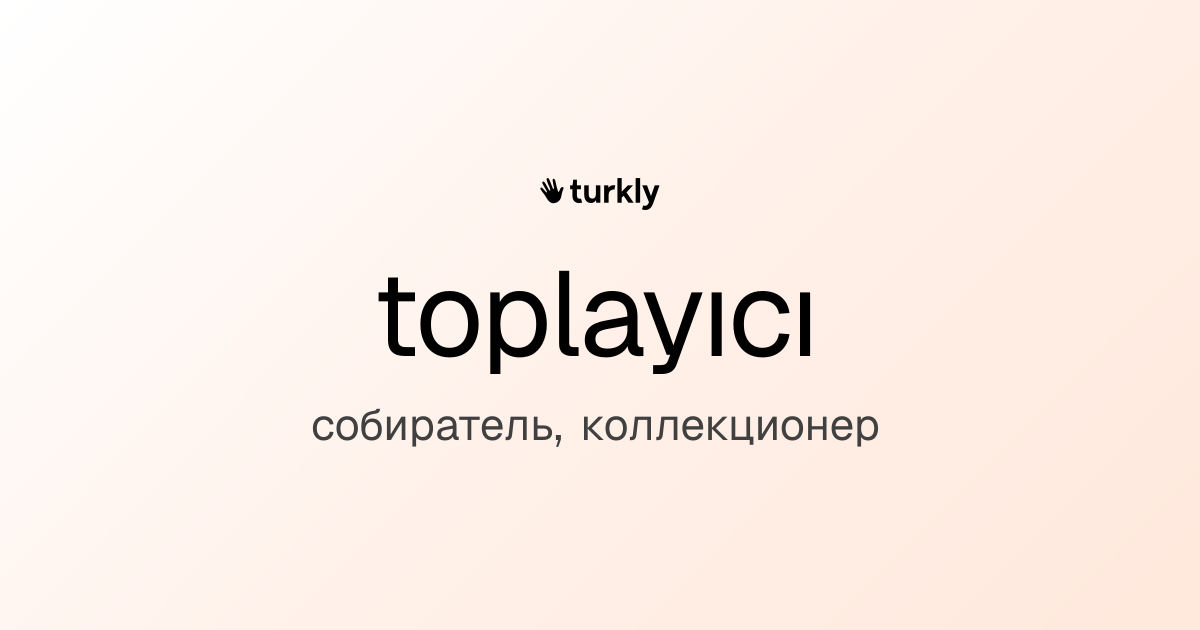 toplayıcı — собиратель, коллекционер