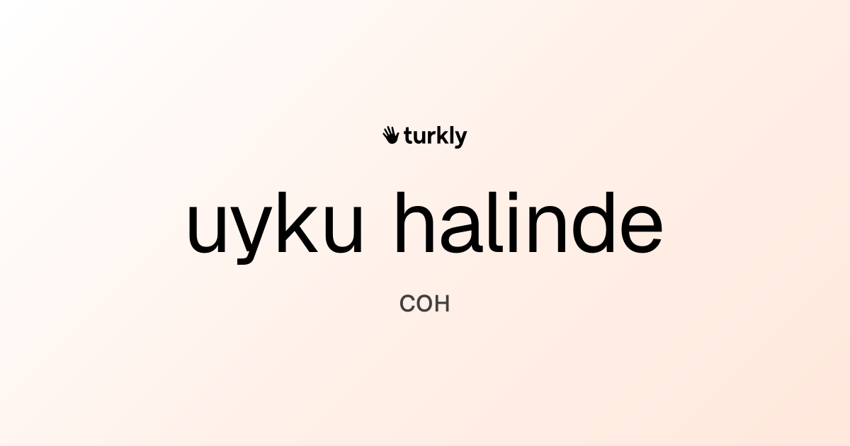 uyku halinde — сон