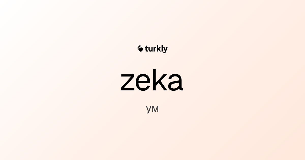 zeka — ум
